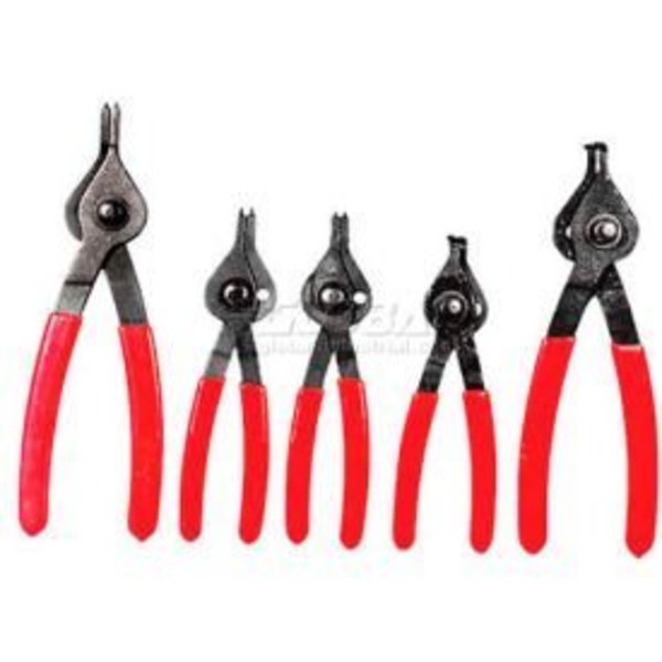 Integrated Supply Network K-Tool KTI-55001 5 Piece Reversible Internal/External Snap Ring Plier Set KTI-55001